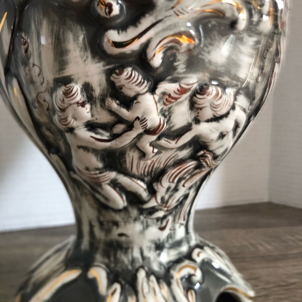 Vtg ELPA Alcobaca Cherub Vase - Picture 3 of 14